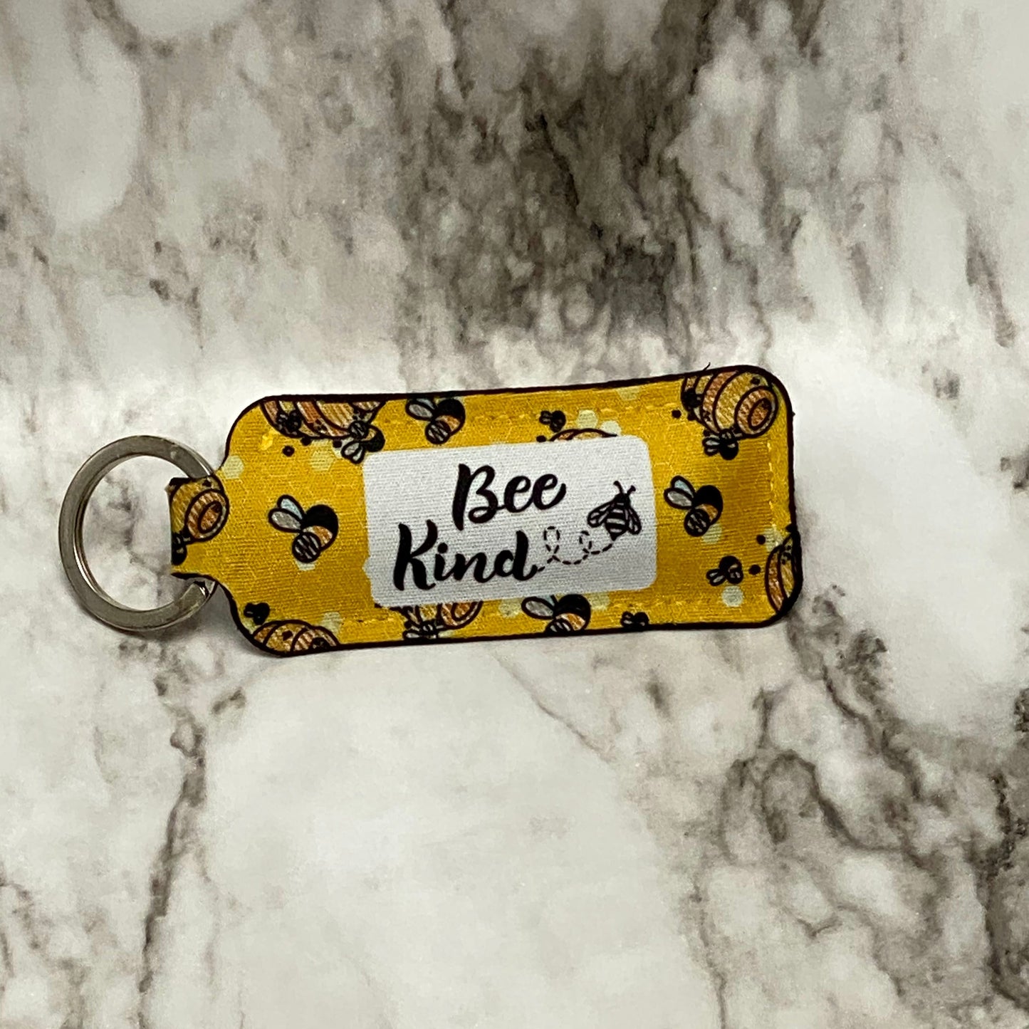 Back Side of Custom ChapStick holder Bee Kind