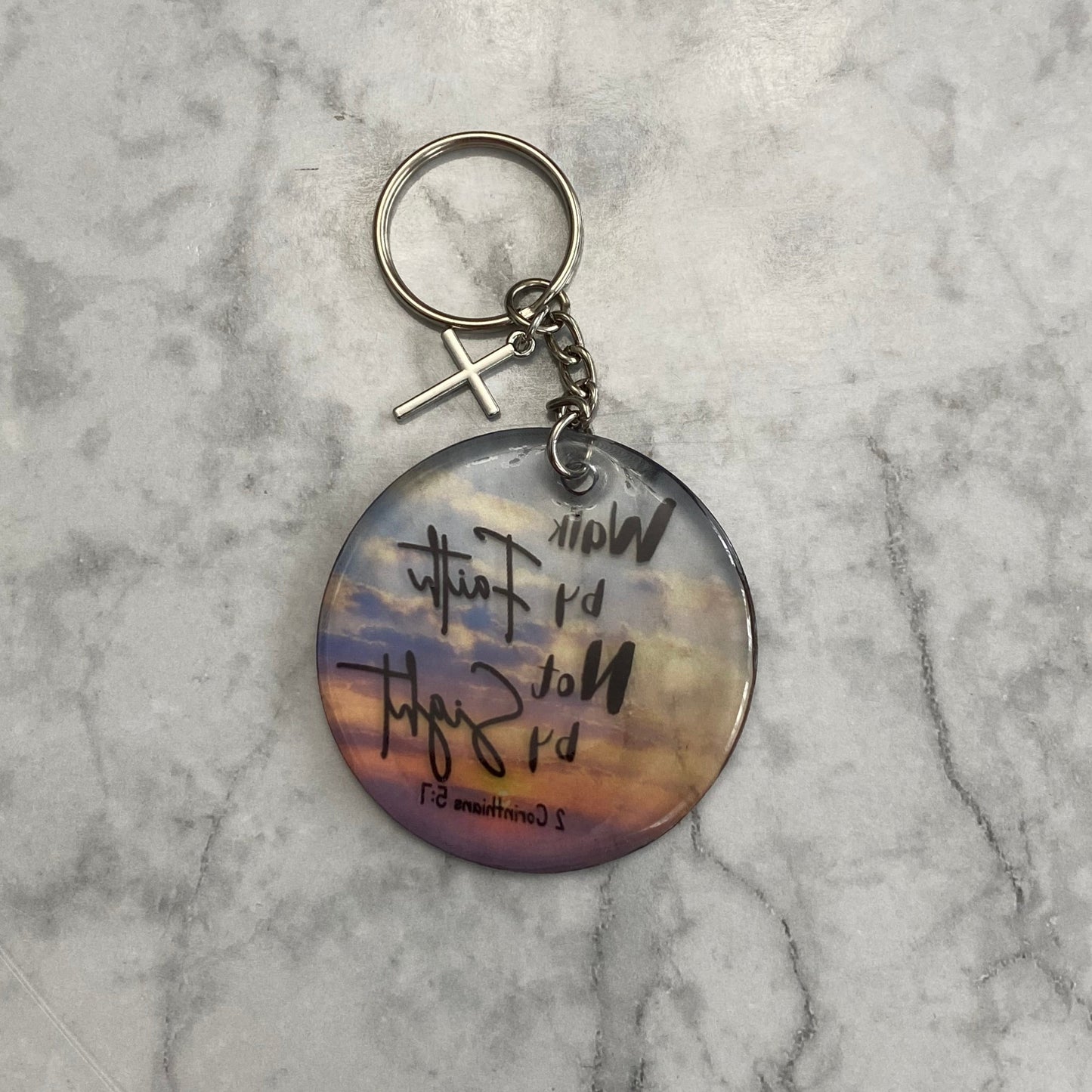 Back of Sunset (Walk by Faith Not by Sight Resin Keychain)