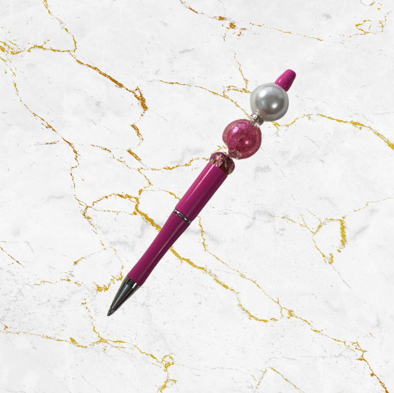 Pink Bling Custom Beaded Pen