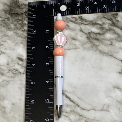 Measurement of White Love Faithful Beaded Pen