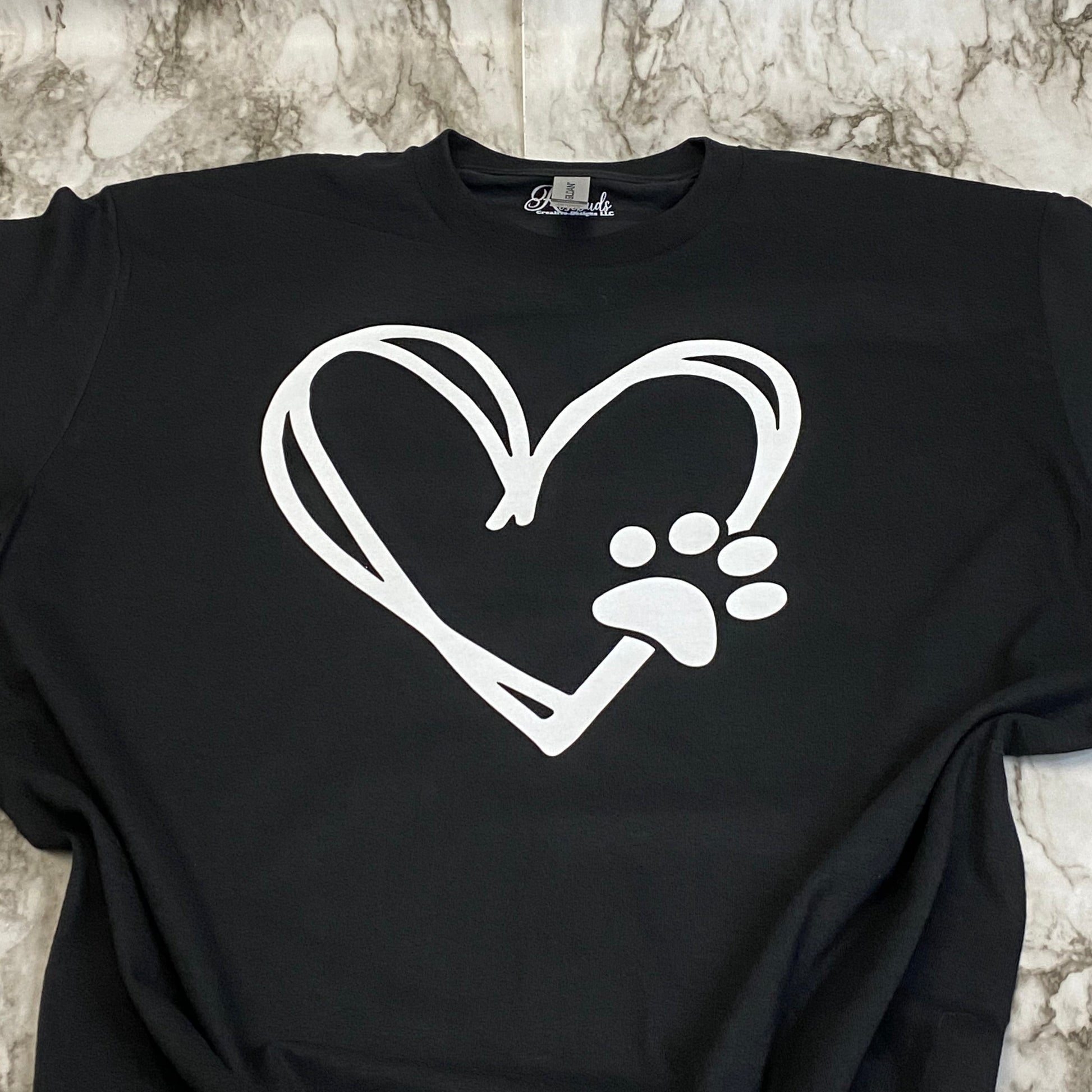 Close Up of Heart with Dog Paw Print T-Shirt