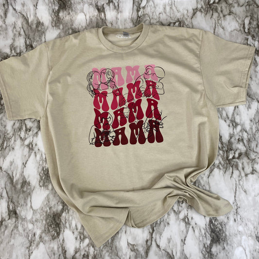 MAMA, MAMA, MAMA, MAMA in Pink Tones DTF T-Shirt