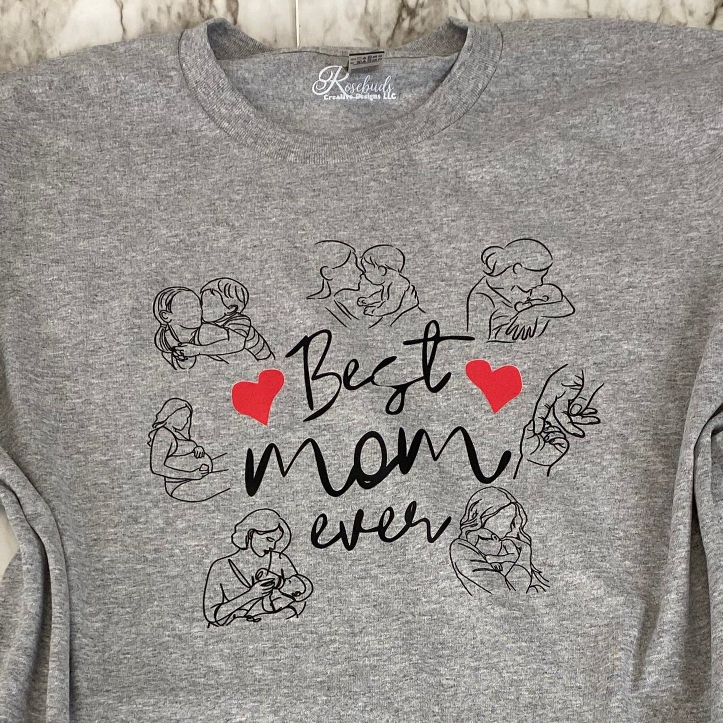 Close up of Best Mom Ever DTF T-Shirt