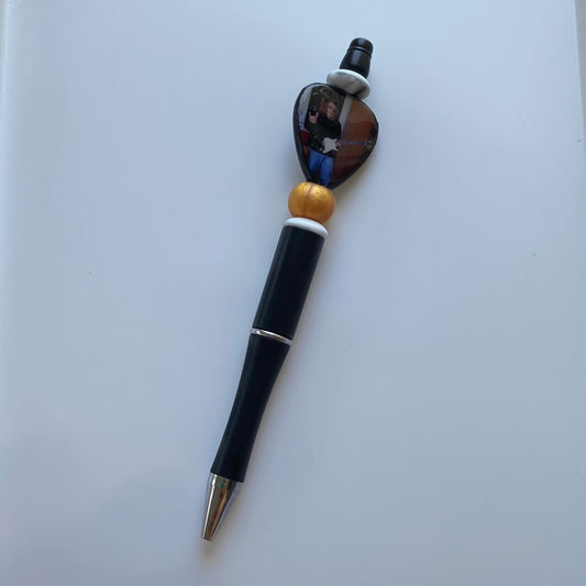 Custom Color Beaded Pen with Custom Picture Bead